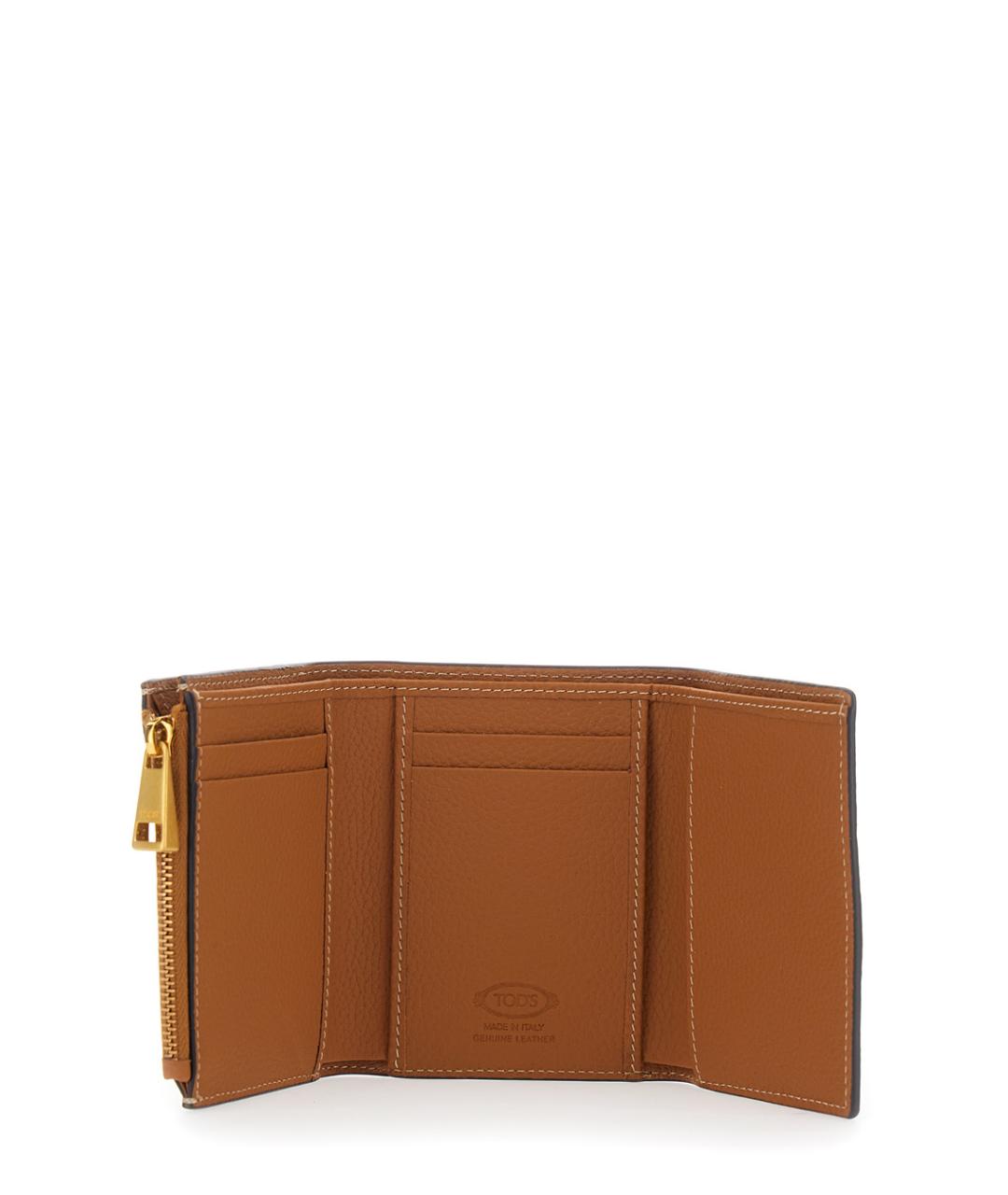 TOD'S Коричневый кожаный кошелек, фото 3