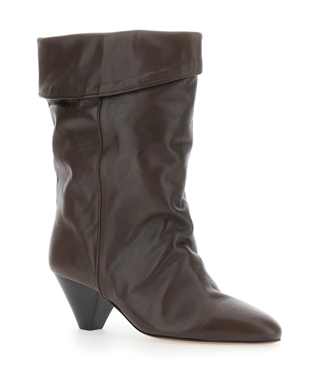 ISABEL MARANT Коричневые кожаные сапоги, фото 2
