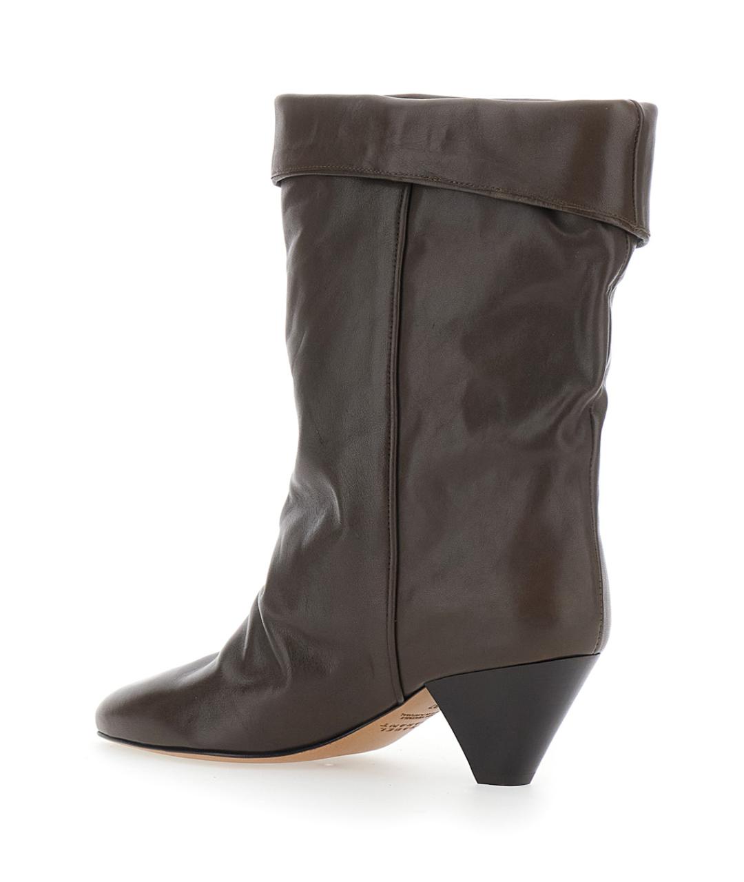 ISABEL MARANT Коричневые кожаные сапоги, фото 3