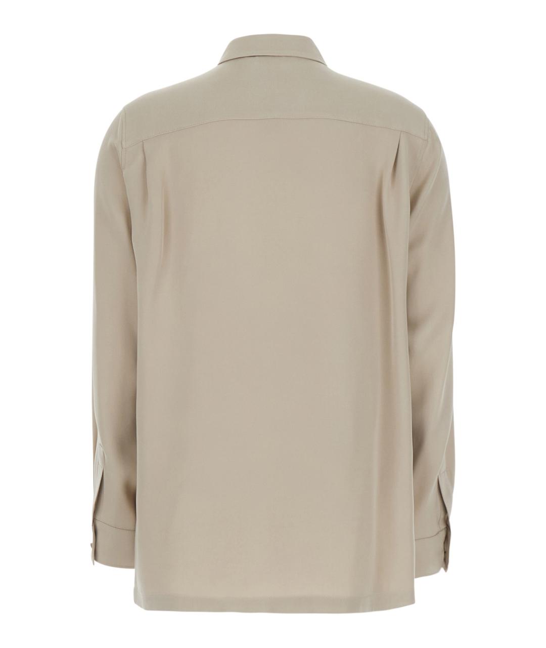 MAX MARA Бежевая шелковая рубашка, фото 2