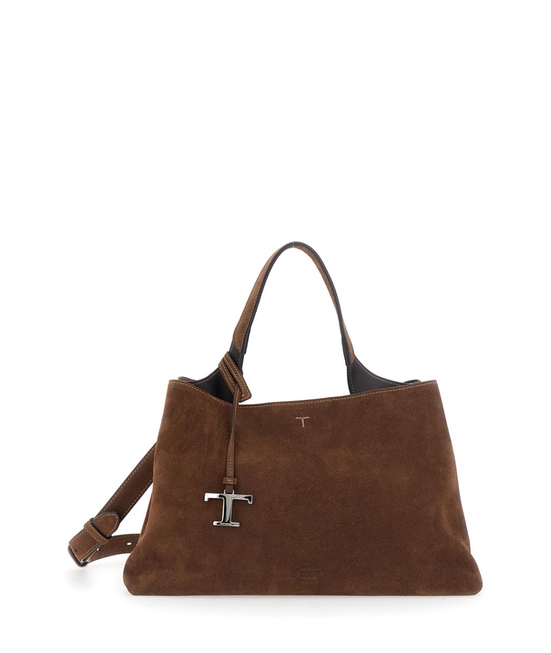 TOD'S Коричневая кожаная сумка тоут, фото 1