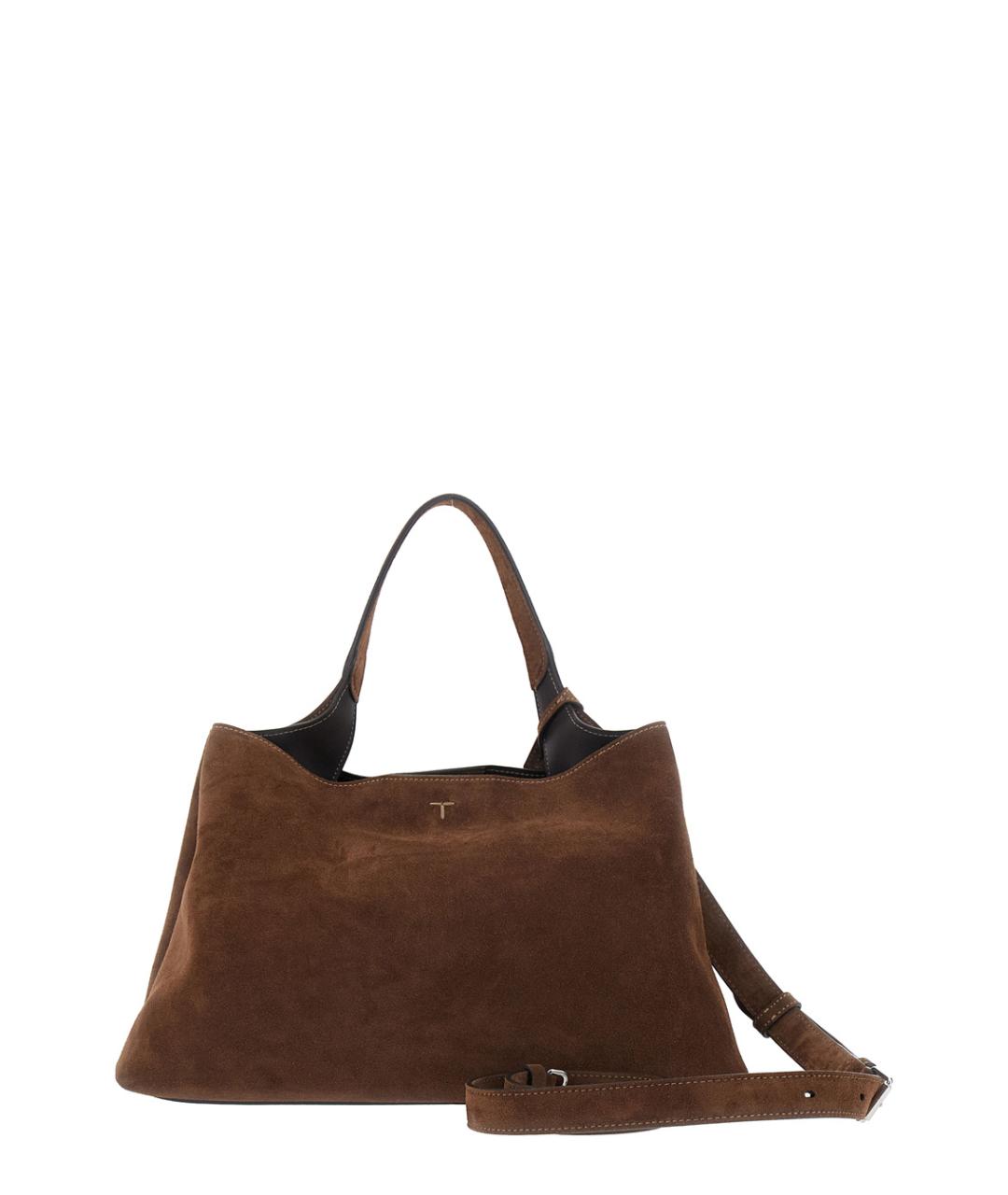 TOD'S Коричневая кожаная сумка тоут, фото 2