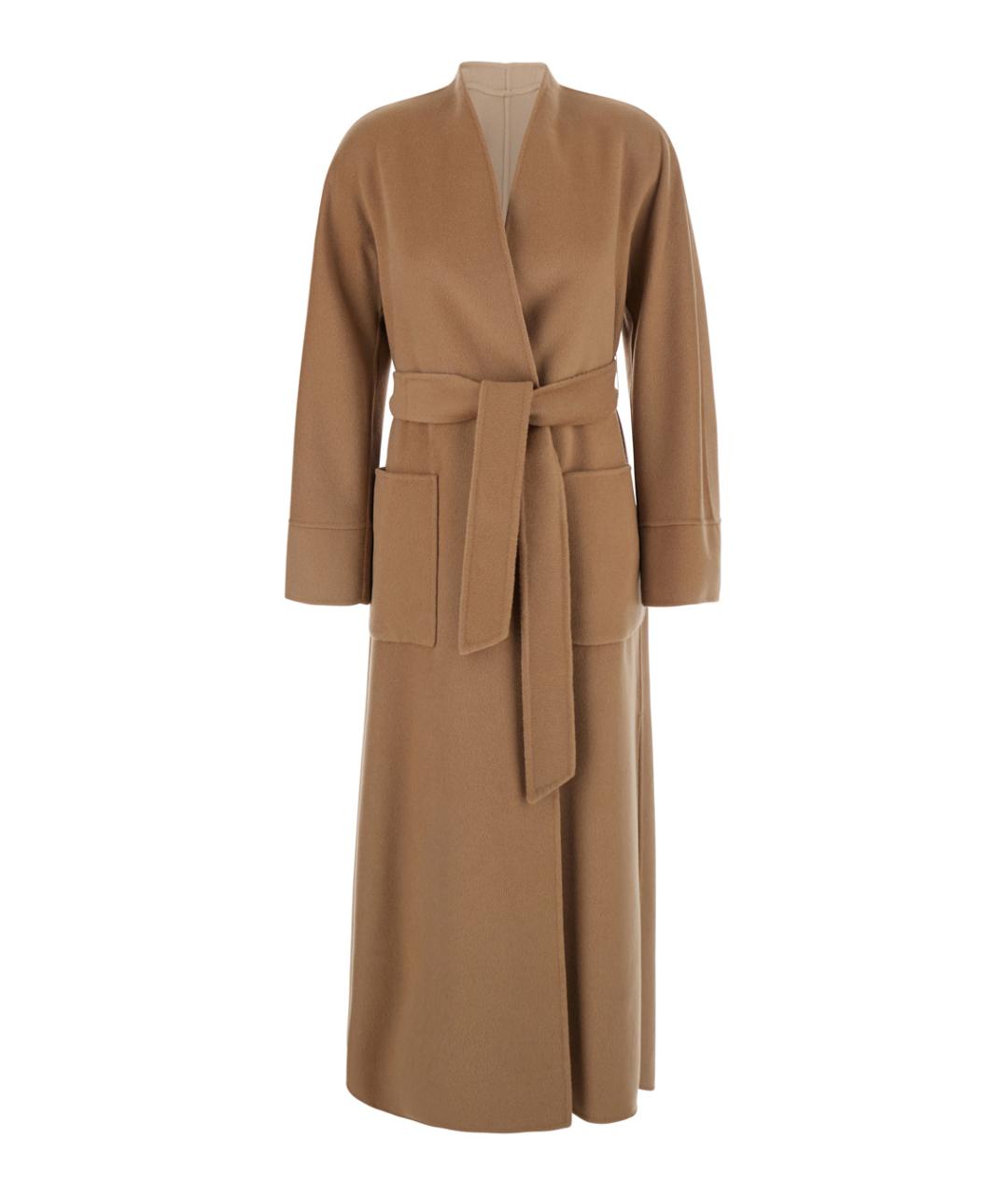 MAX MARA STUDIO Коричневое шерстяное пальто, фото 1