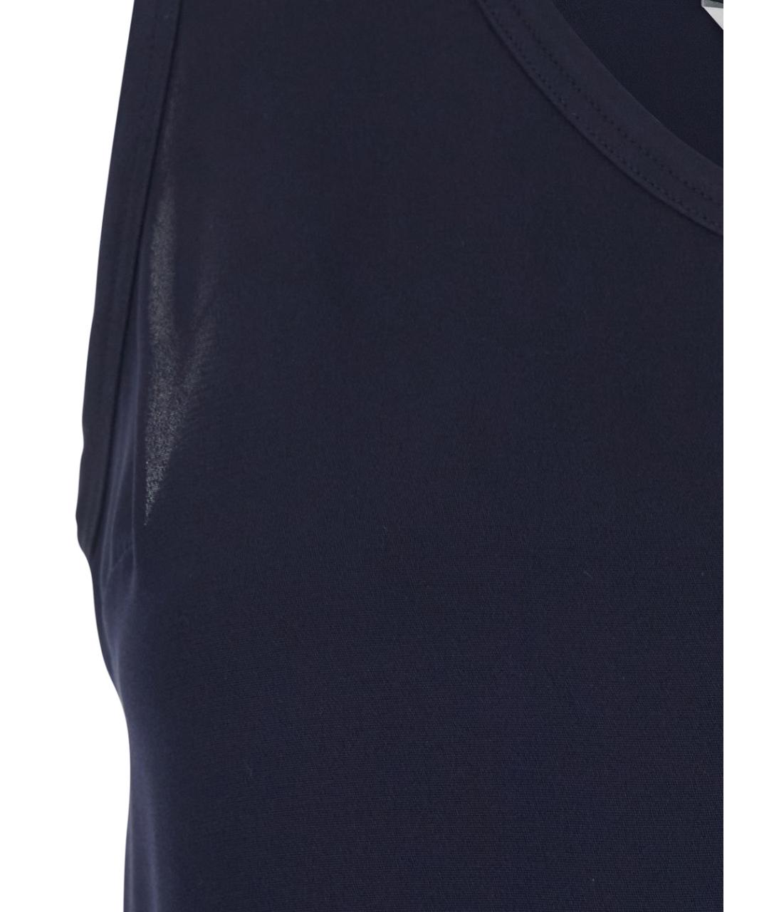 MAX MARA Темно-синяя шелковая майка, фото 3