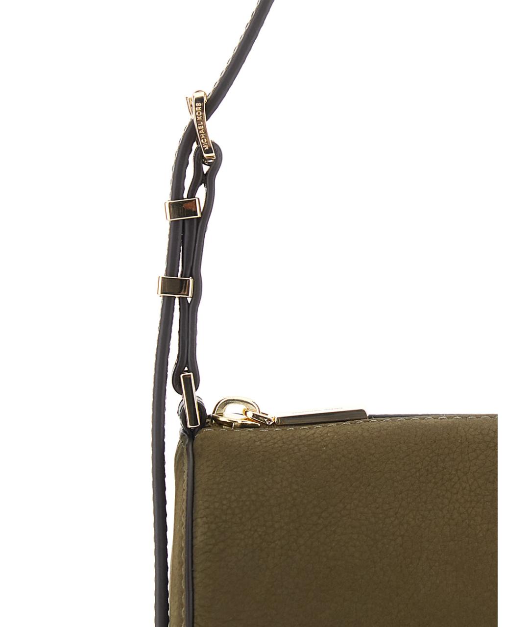 MICHAEL MICHAEL KORS Зеленая кожаная сумка через плечо, фото 3