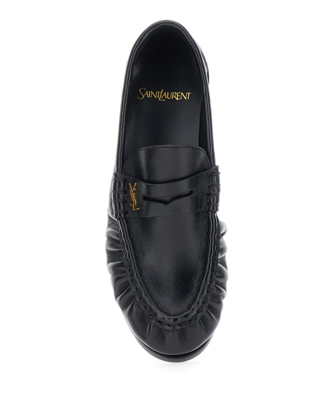 SAINT LAURENT Черные кожаные лоферы, фото 4