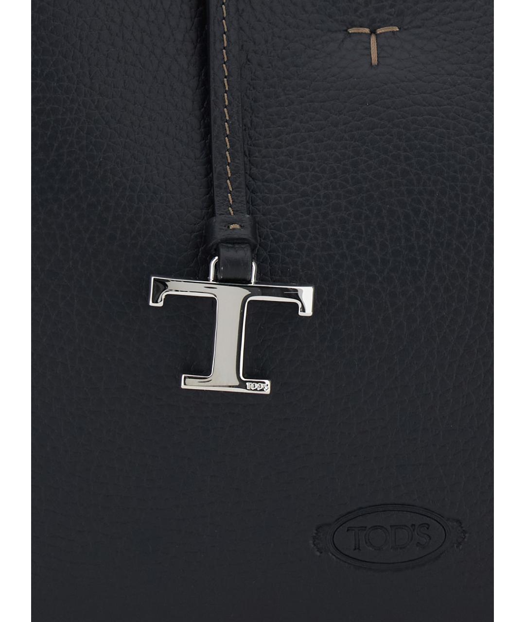 TOD'S Черная кожаная сумка через плечо, фото 3
