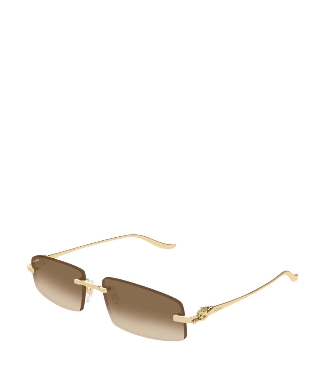 CARTIER Золотые металлические солнцезащитные очки, фото 1