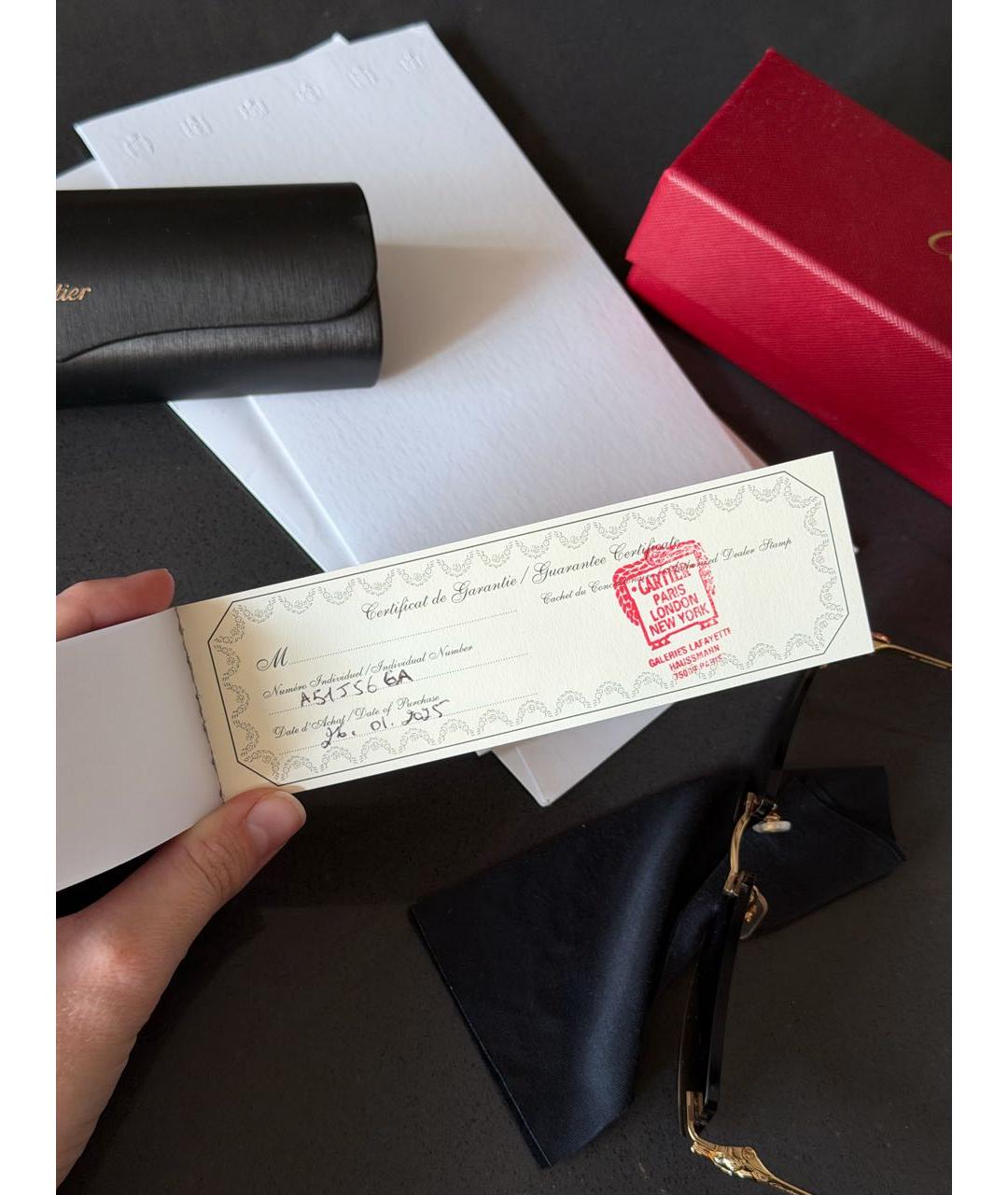 CARTIER Золотые металлические солнцезащитные очки, фото 4