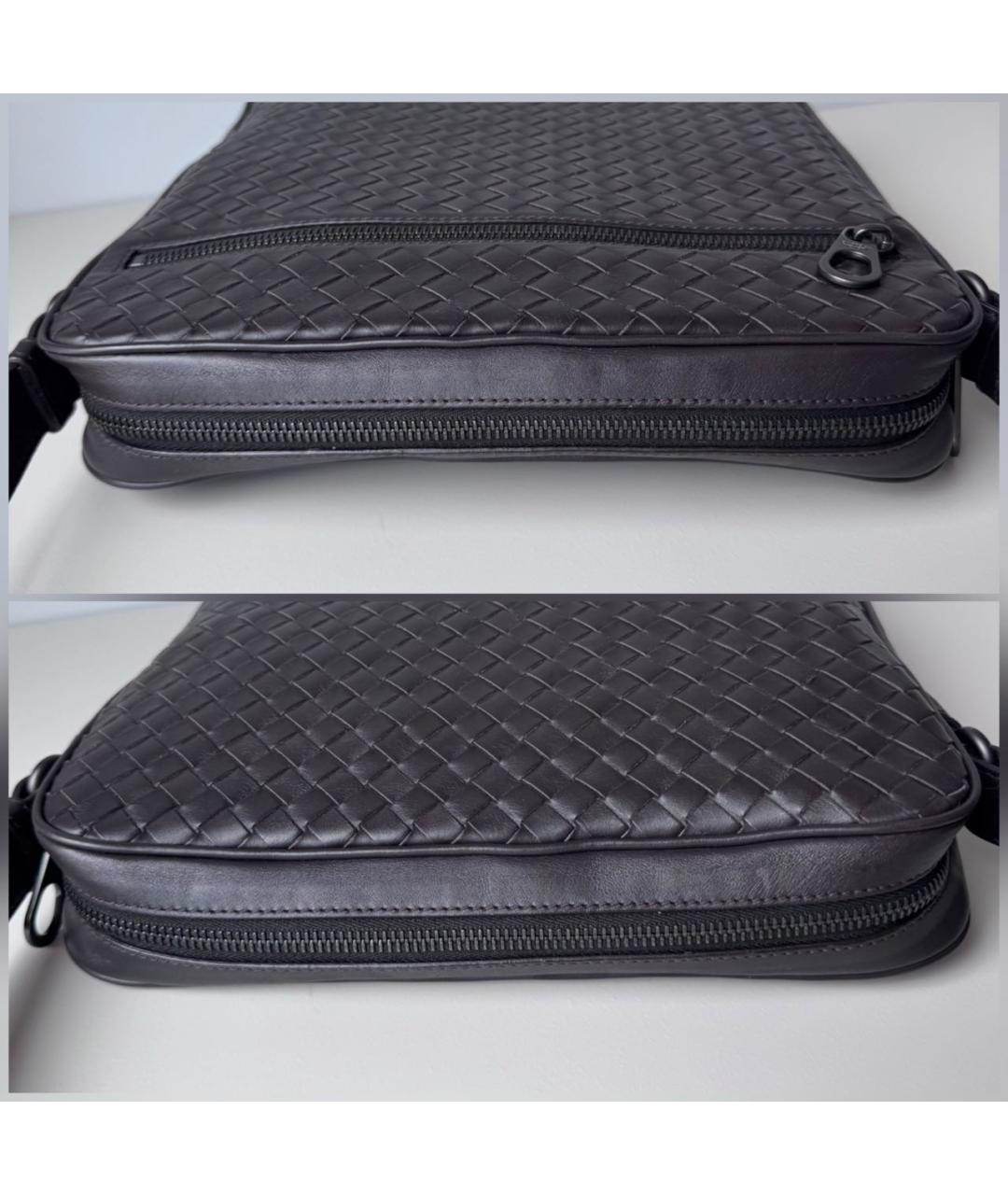 BOTTEGA VENETA Коричневая кожаная сумка на плечо, фото 7