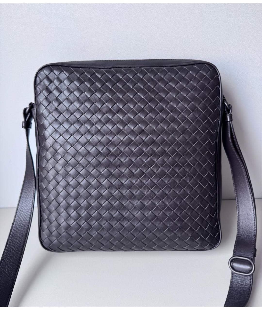 BOTTEGA VENETA Коричневая кожаная сумка на плечо, фото 4