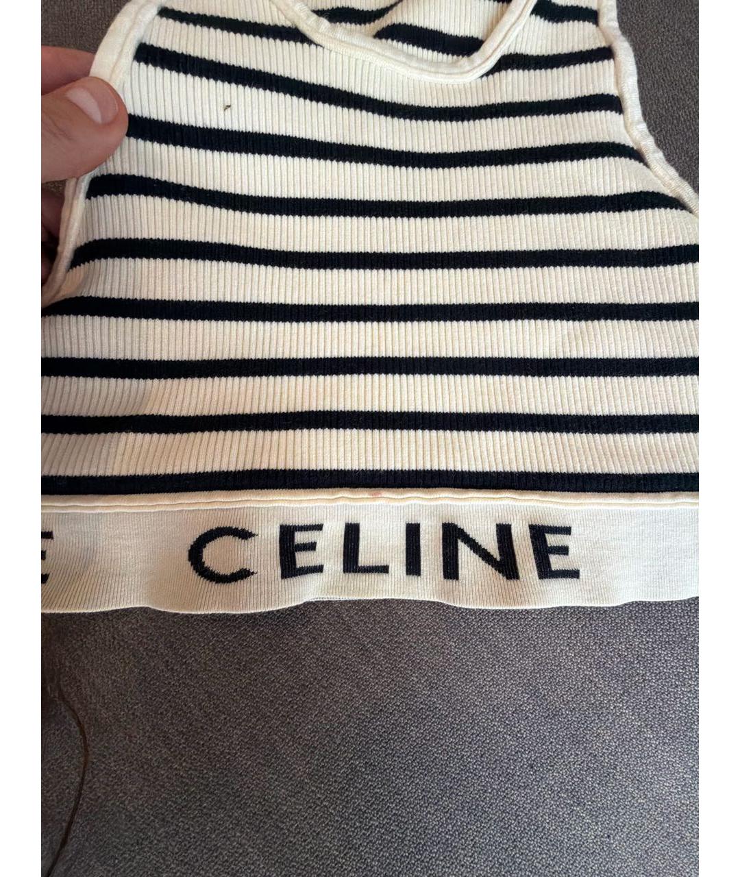 CELINE Белая хлопковая майка, фото 4
