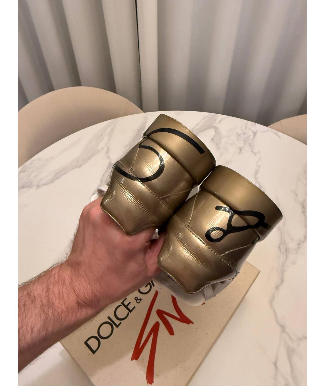 DOLCE&GABBANA Белые кожаные кеды, фото 3