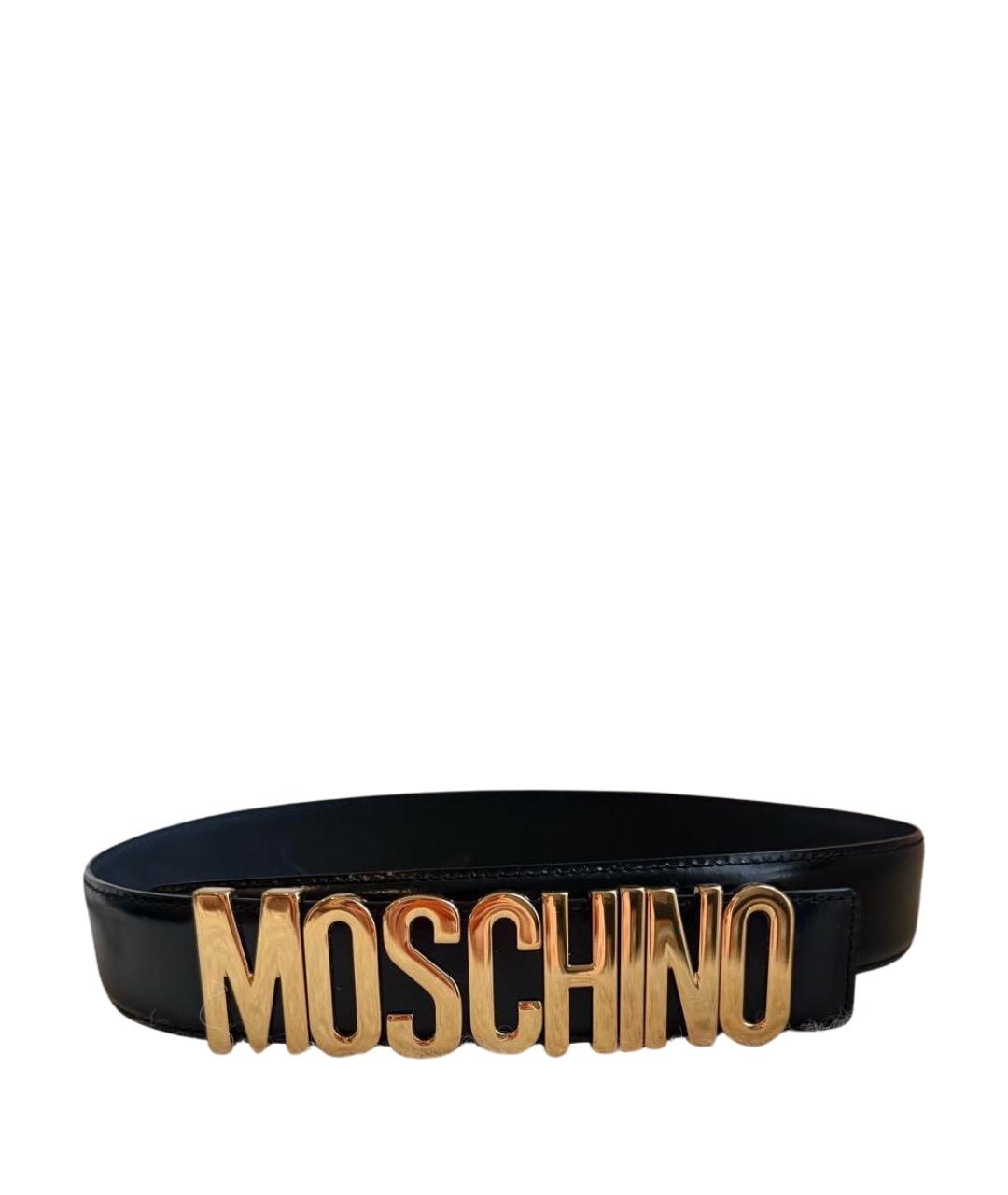 LOVE MOSCHINO Черный кожаный ремень, фото 1