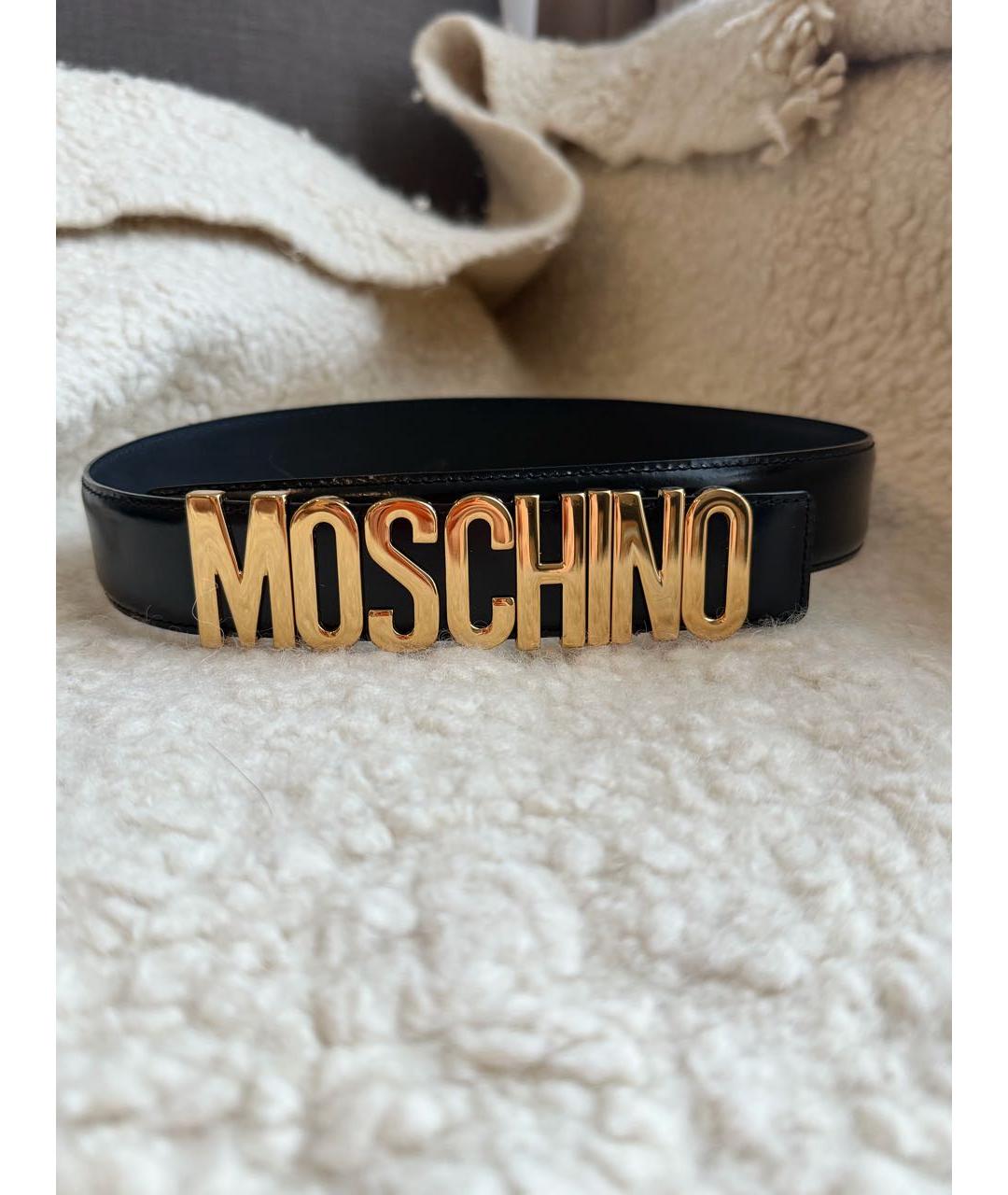 LOVE MOSCHINO Черный кожаный ремень, фото 4
