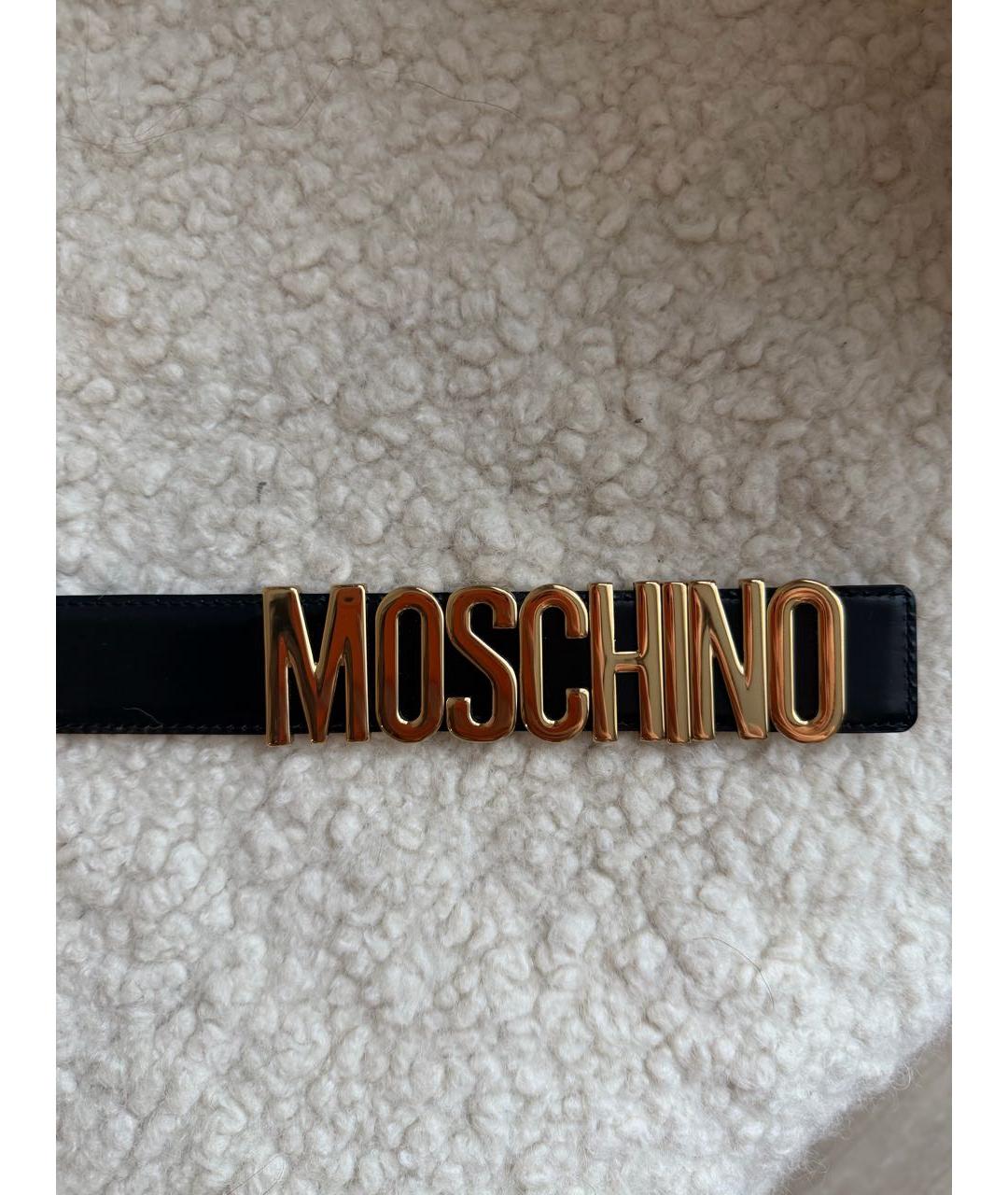 LOVE MOSCHINO Черный кожаный ремень, фото 2