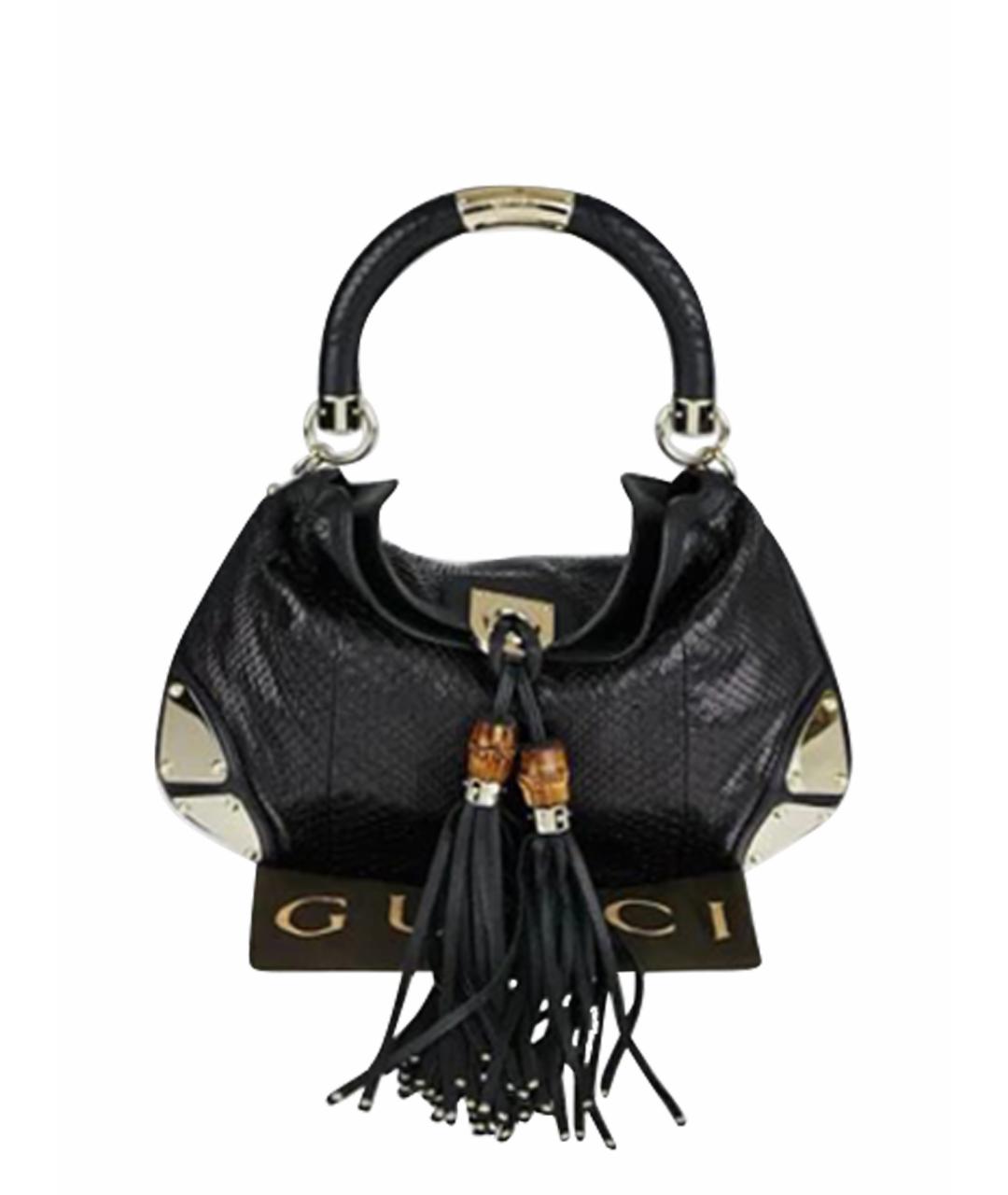 GUCCI Черная кожаная сумка тоут, фото 1