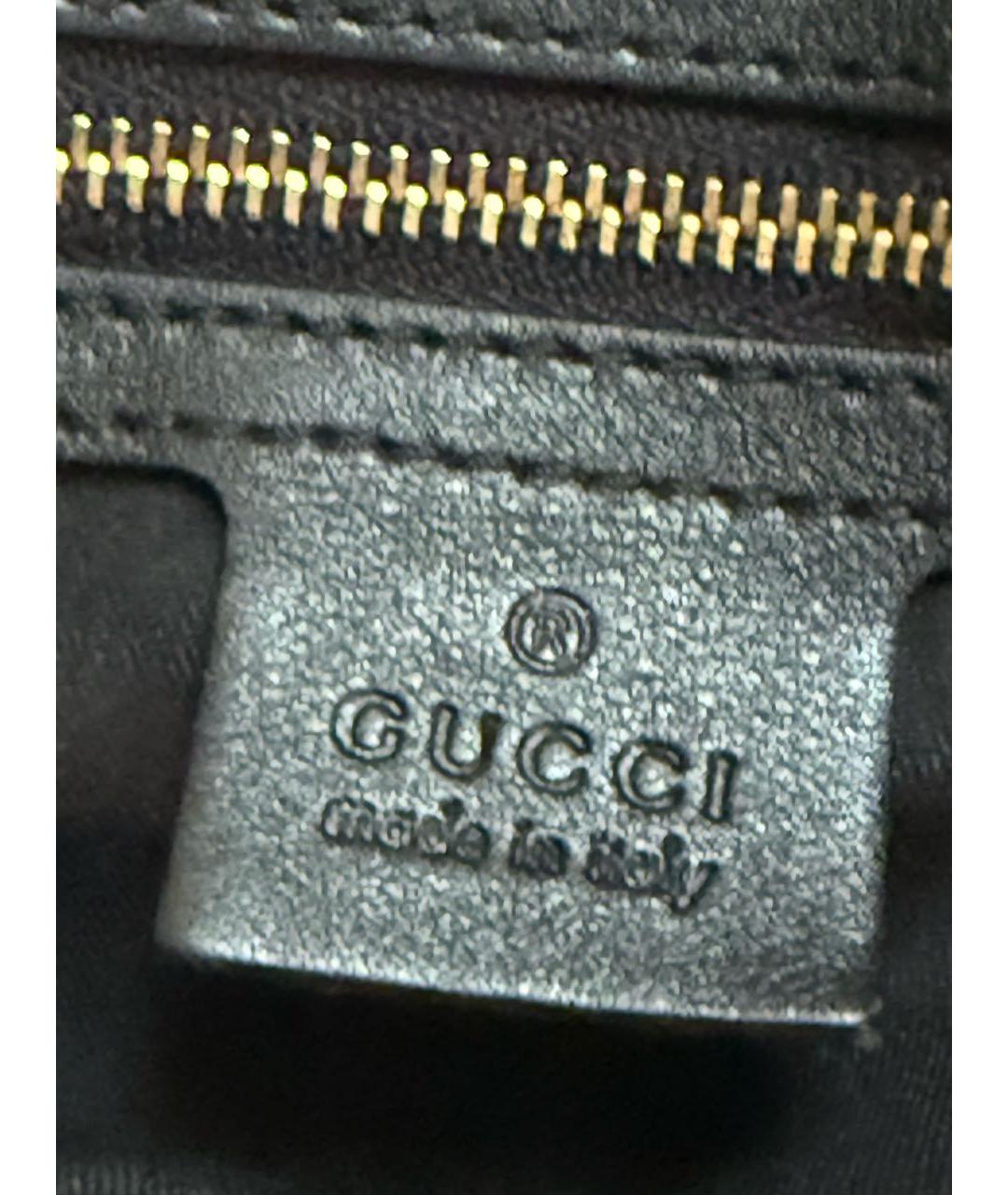 GUCCI Черная кожаная сумка тоут, фото 6