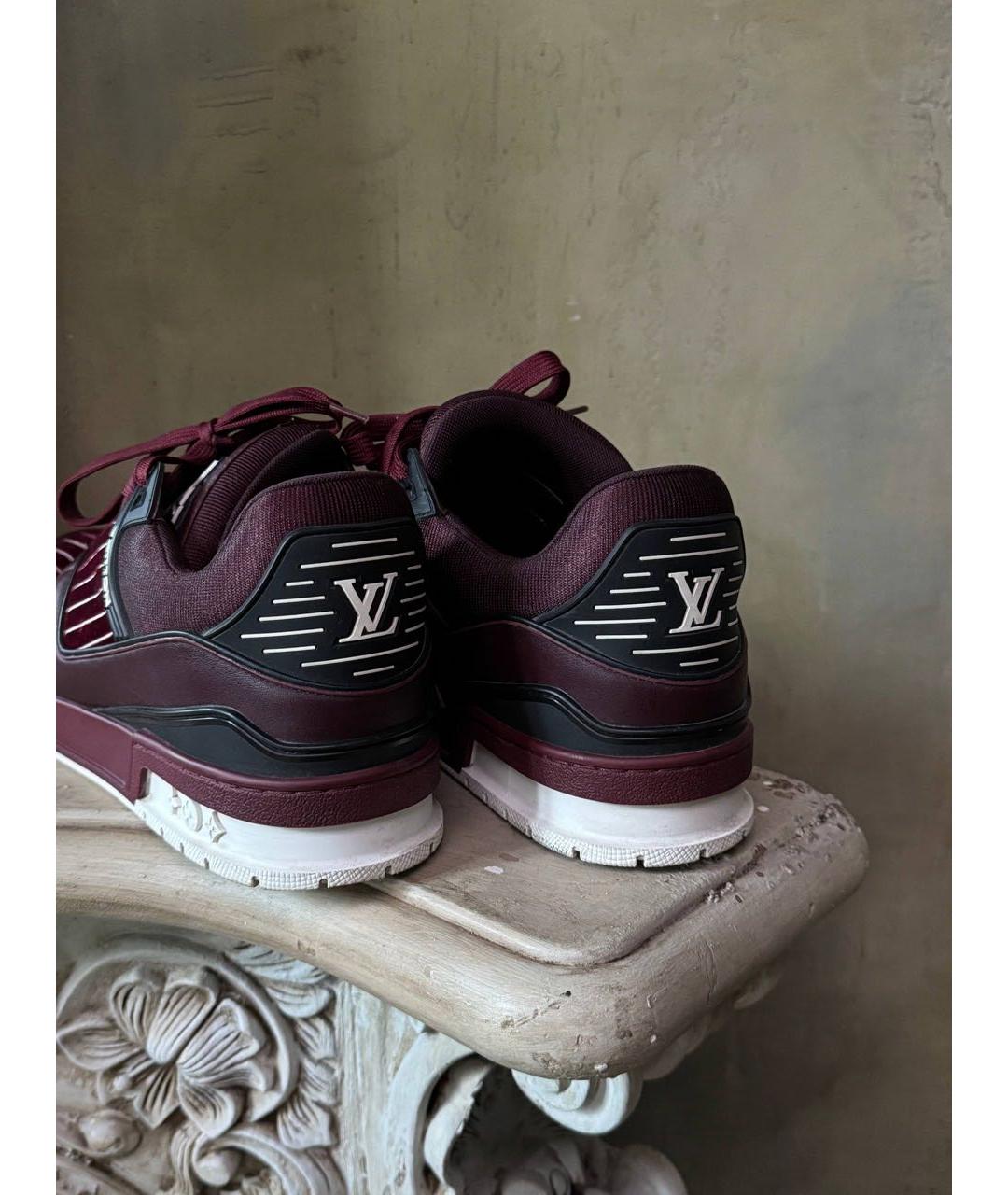 LOUIS VUITTON Бордовые низкие кроссовки / кеды, фото 3