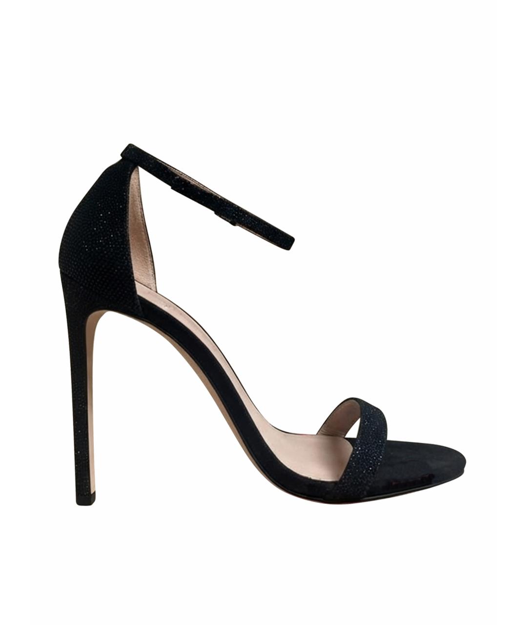 STUART WEITZMAN Черные замшевые босоножки, фото 1