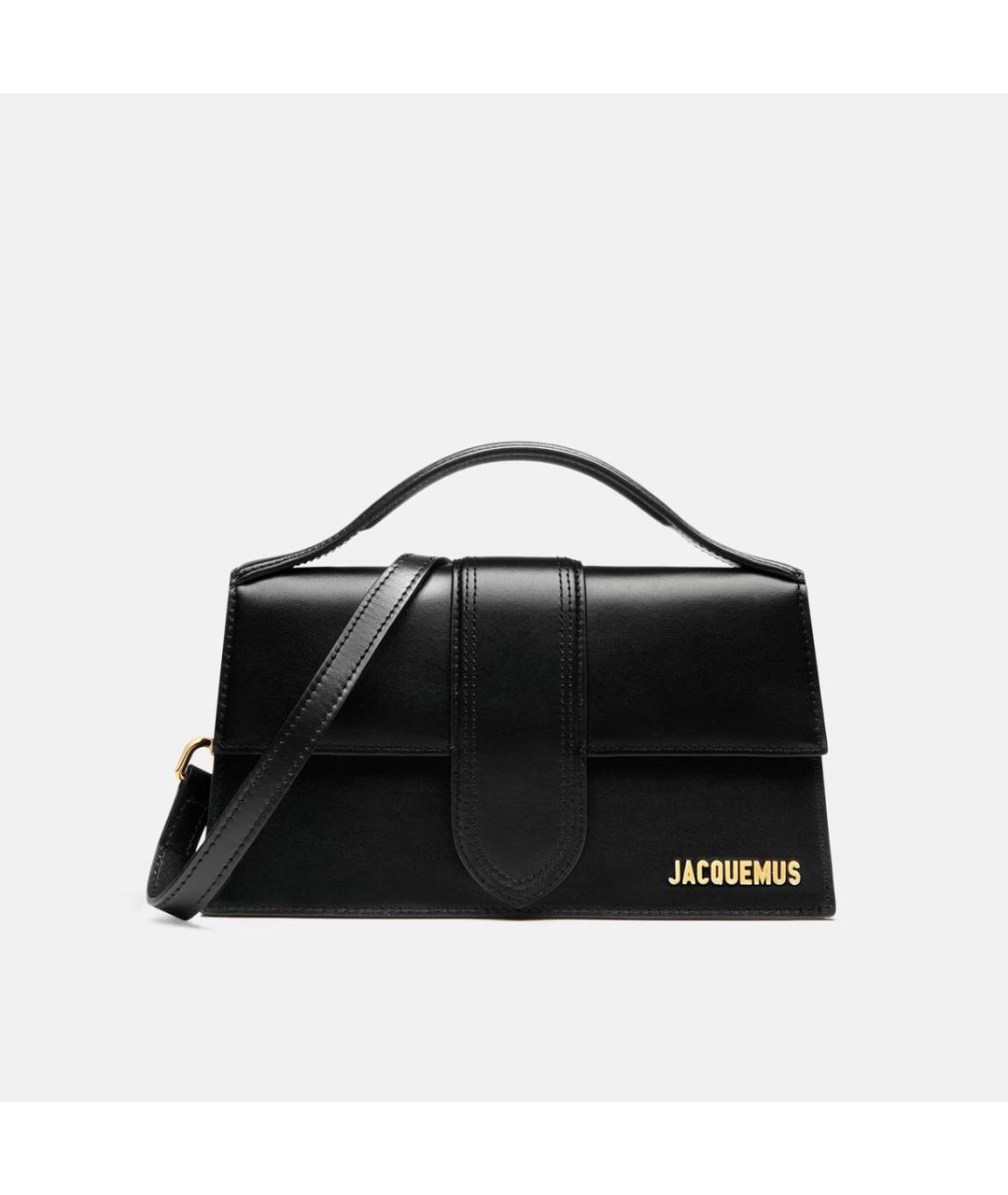 JACQUEMUS Черная кожаная сумка с короткими ручками, фото 9