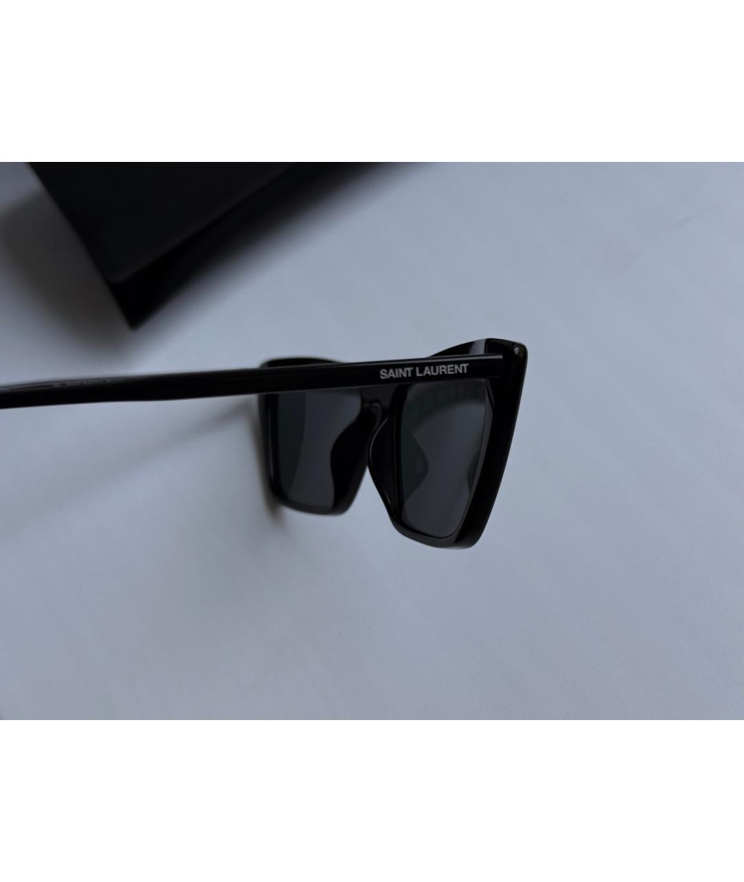 SAINT LAURENT Черные пластиковые солнцезащитные очки, фото 3