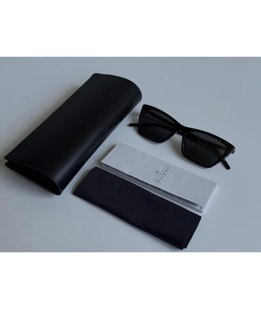 SAINT LAURENT Черные пластиковые солнцезащитные очки, фото 4