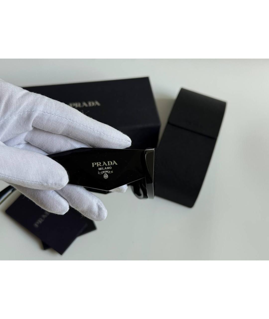 PRADA Черные пластиковые солнцезащитные очки, фото 3