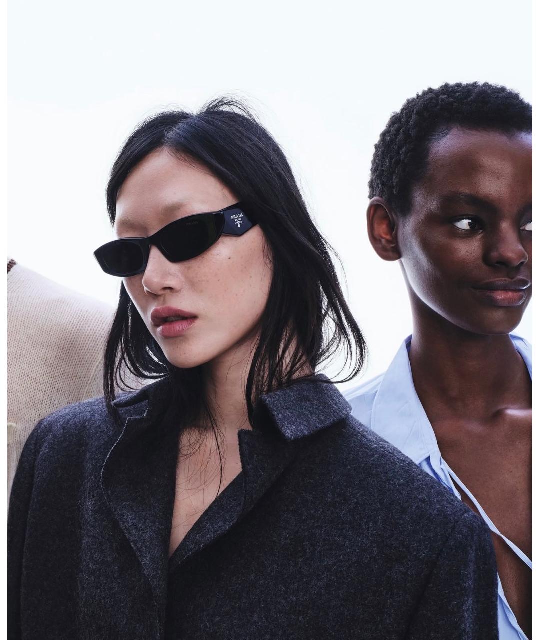 PRADA Черные пластиковые солнцезащитные очки, фото 5