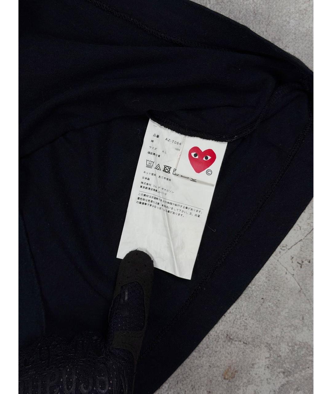 COMME DES GARÇONS Черная хлопковая футболка, фото 5