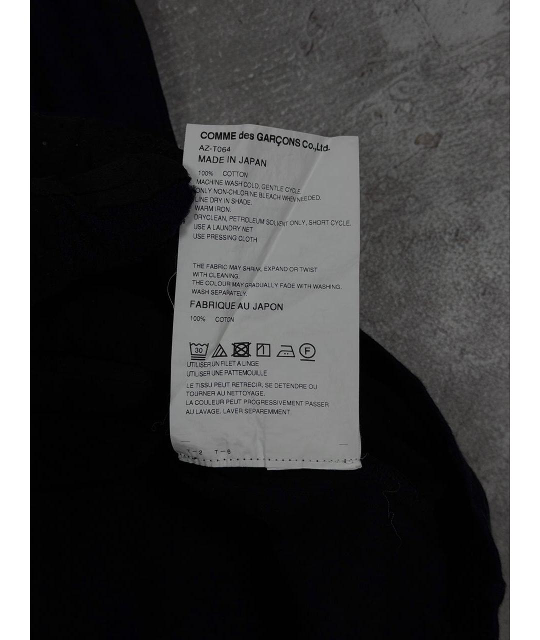 COMME DES GARÇONS Черная хлопковая футболка, фото 7