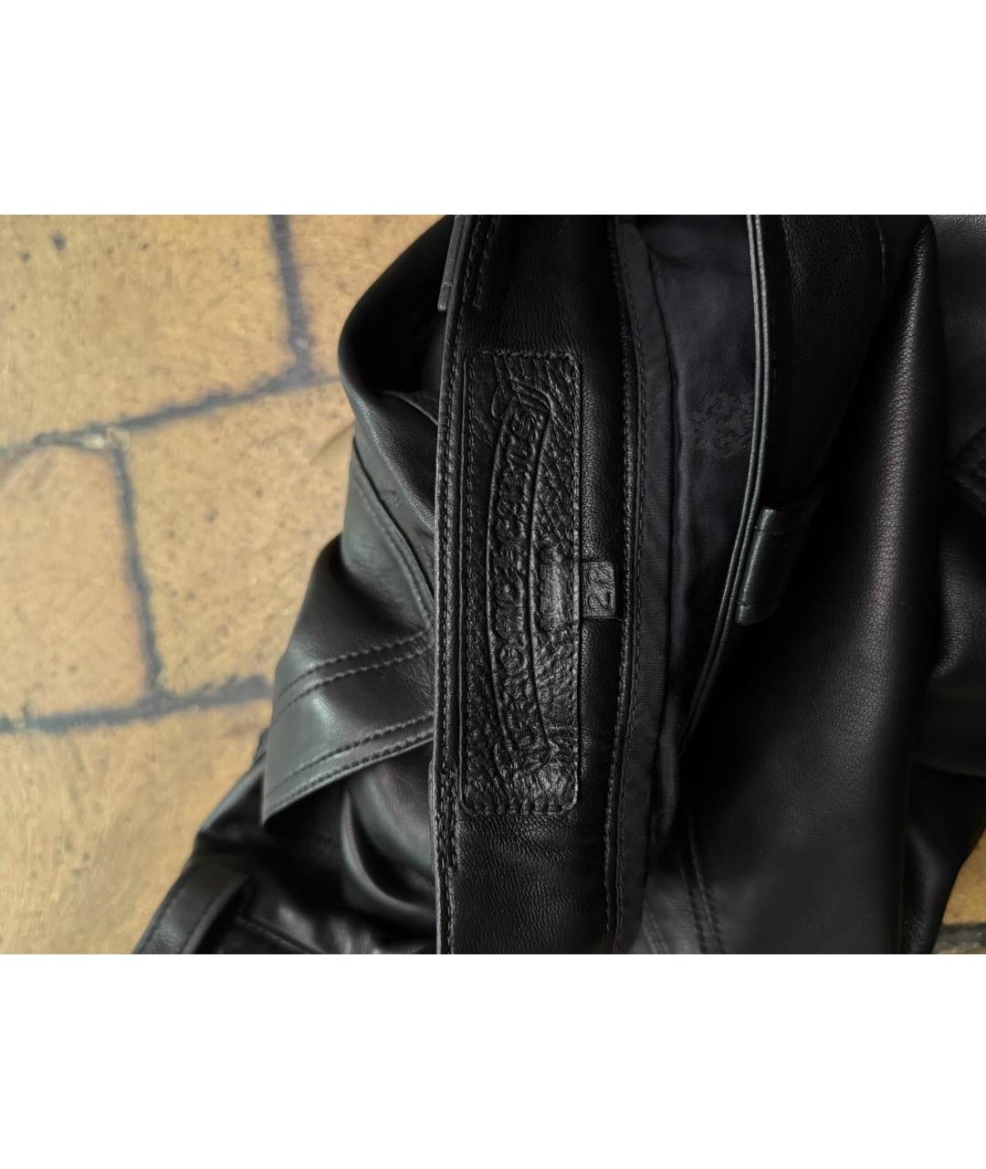 CHROME HEARTS Черные кожаные повседневные брюки, фото 7
