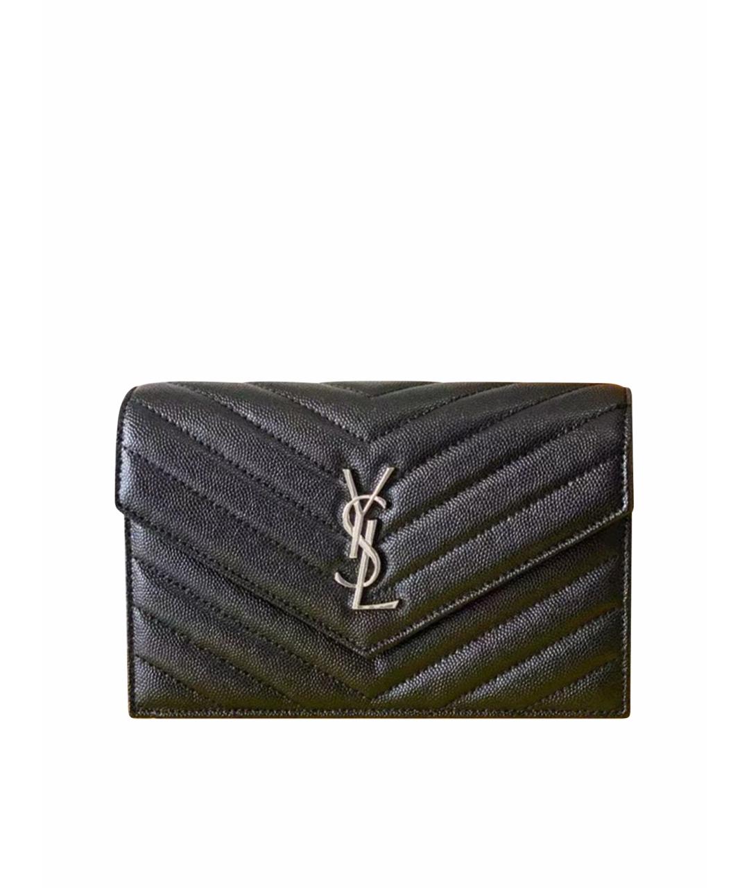 SAINT LAURENT Черная кожаная сумка через плечо, фото 9