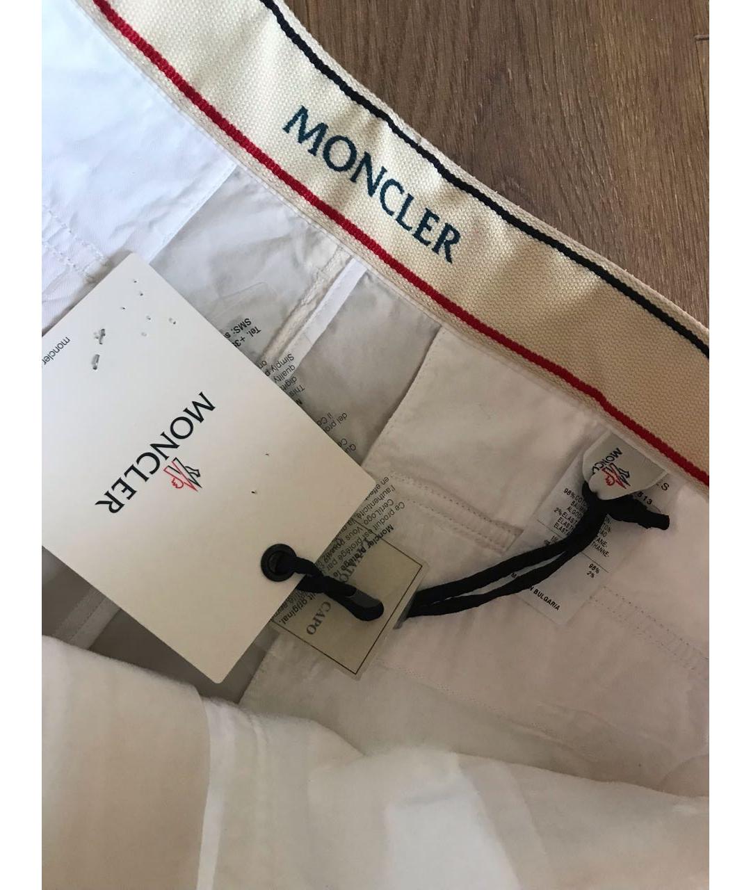 MONCLER Белые хлопко-эластановые шорты, фото 4