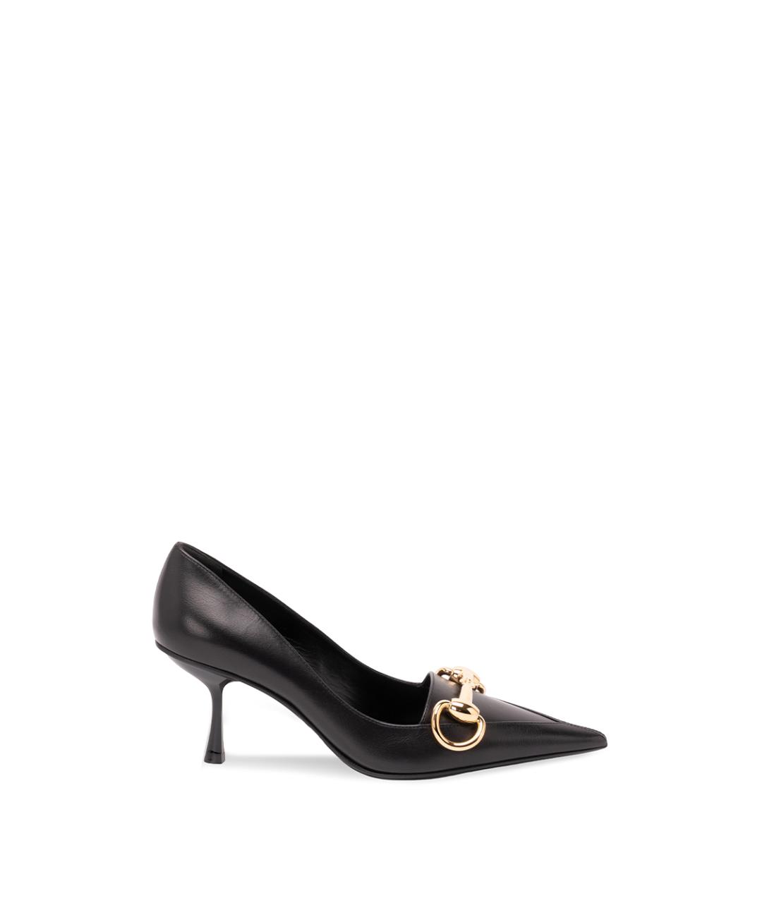 GUCCI Черные кожаные туфли, фото 1
