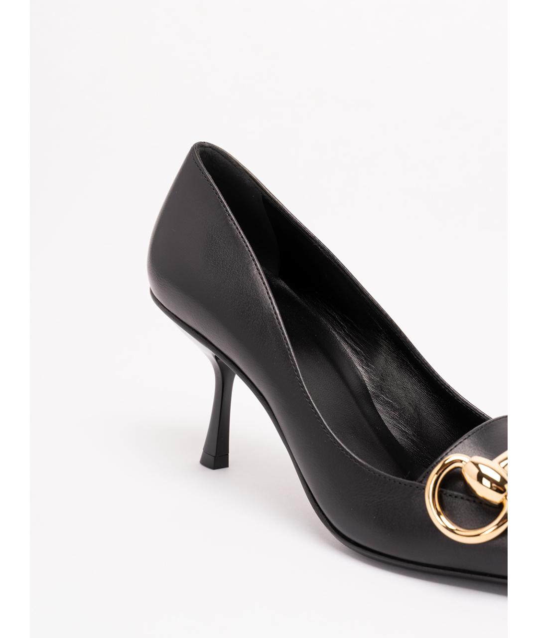 GUCCI Черные кожаные туфли, фото 6