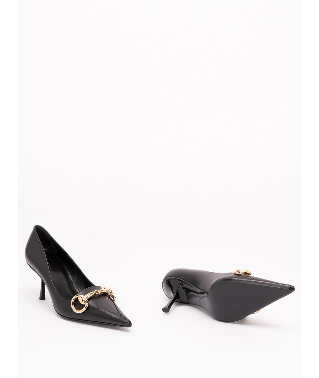GUCCI Черные кожаные туфли, фото 4