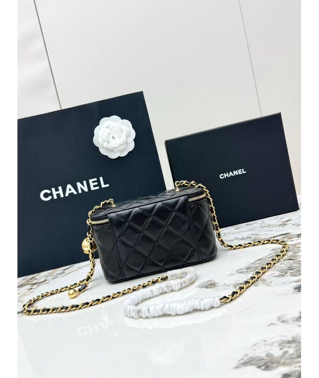 CHANEL Черная кожаная сумка через плечо, фото 3