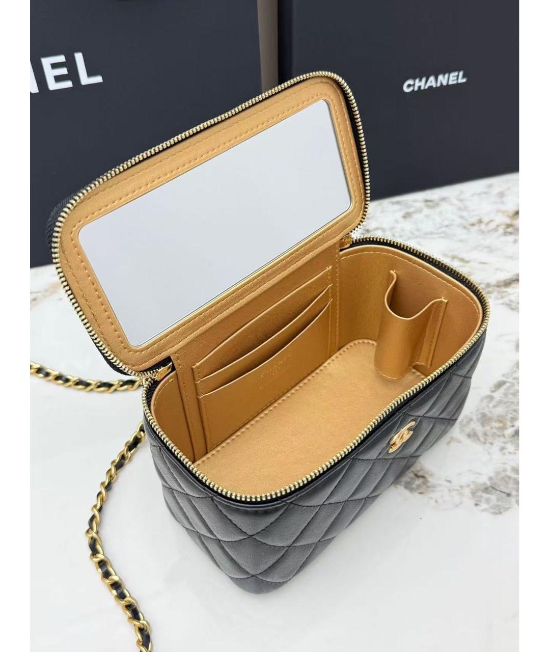 CHANEL Черная кожаная сумка через плечо, фото 4