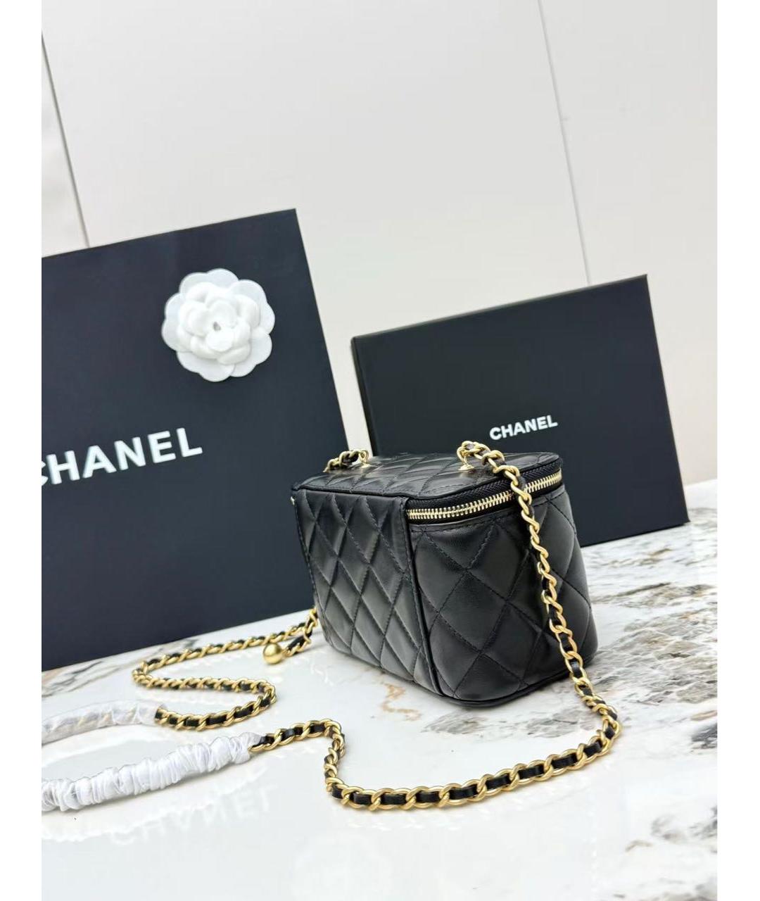 CHANEL Черная кожаная сумка через плечо, фото 2