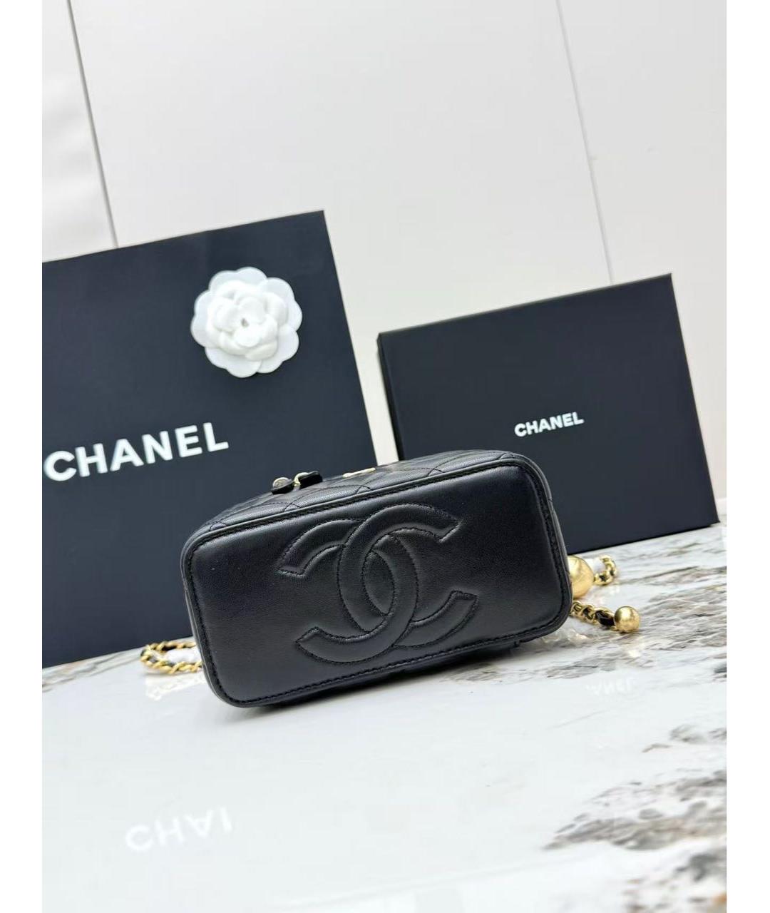 CHANEL Черная кожаная сумка через плечо, фото 8