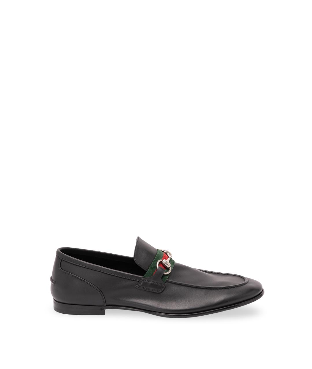 GUCCI Черные кожаные лоферы, фото 1