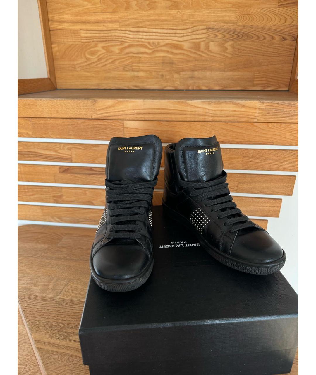 SAINT LAURENT Черные кожаные кеды, фото 5