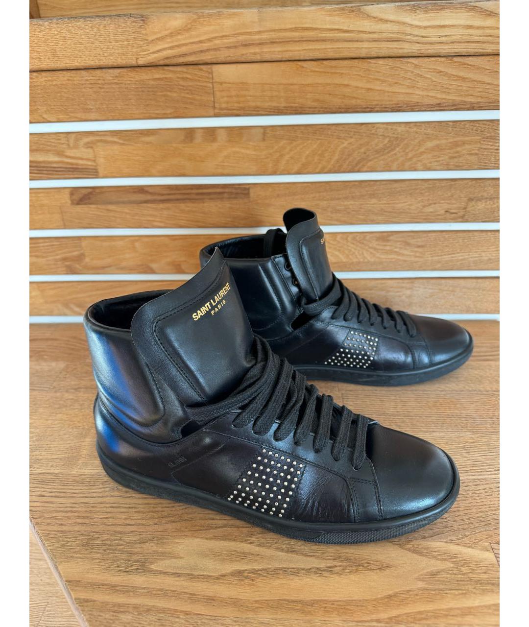 SAINT LAURENT Черные кожаные кеды, фото 6