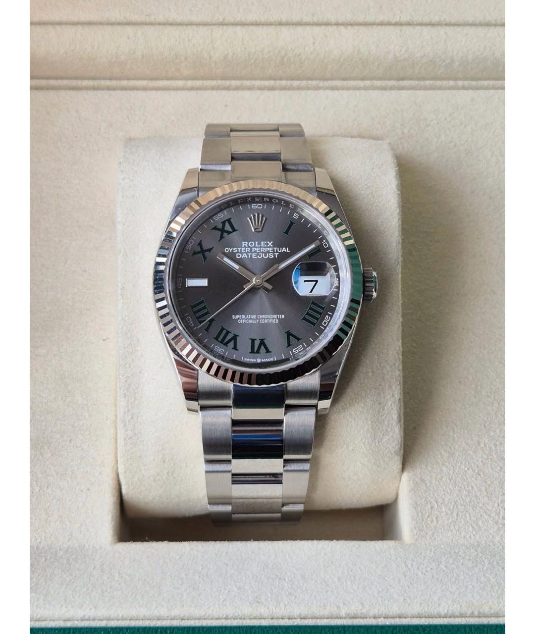 ROLEX Серые часы из белого золота, фото 2