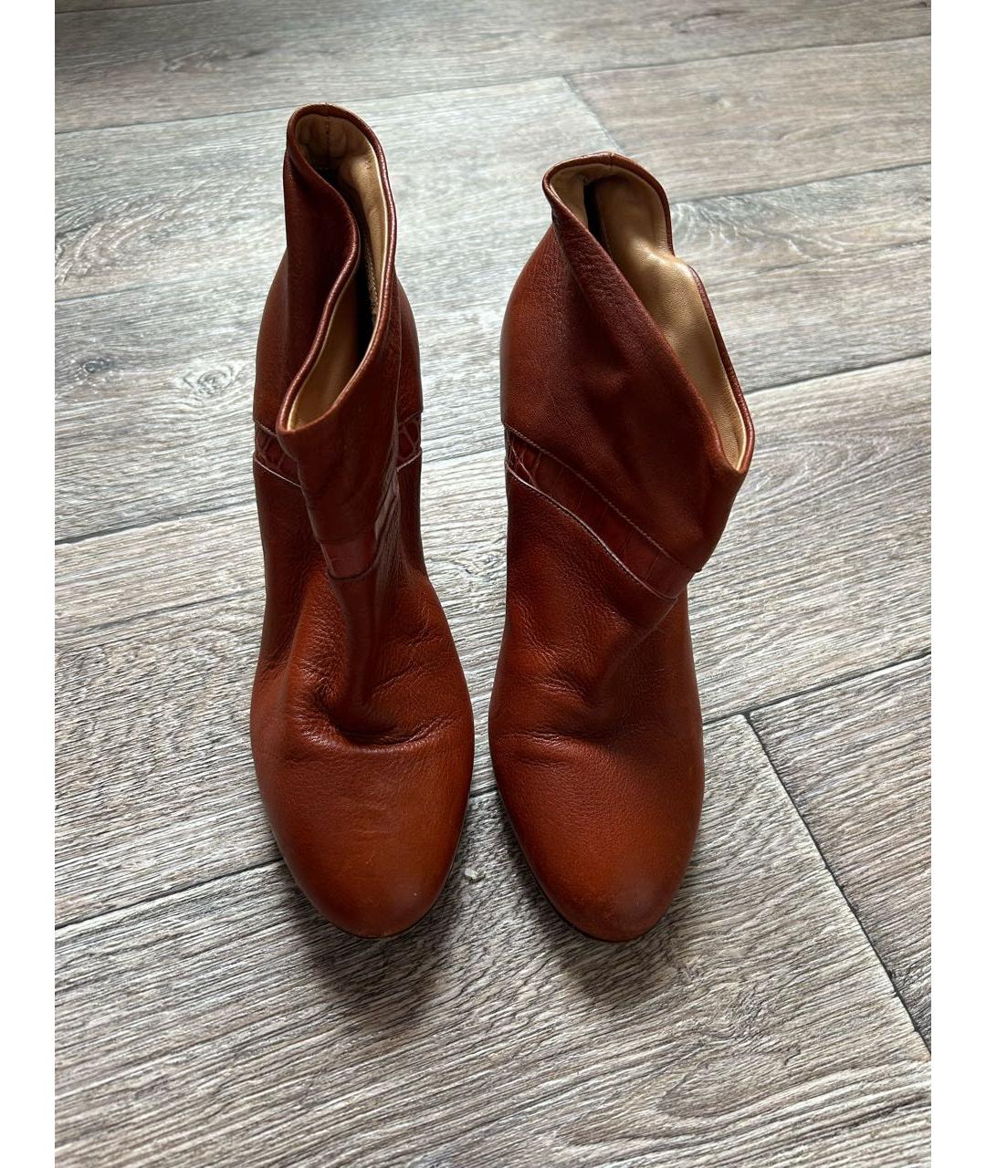 MAISON MARGIELA Коричневые кожаные ботильоны, фото 3