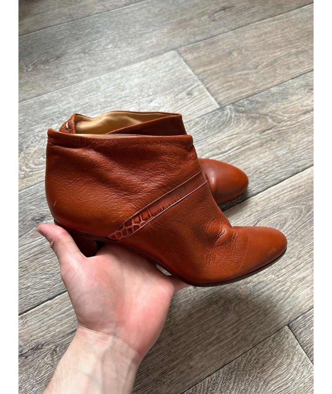 MAISON MARGIELA Коричневые кожаные ботильоны, фото 5