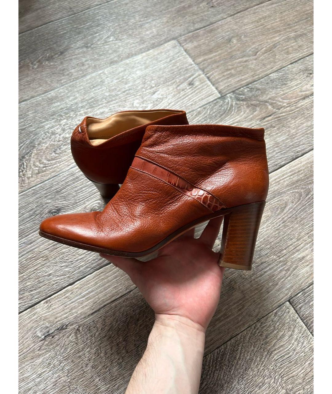 MAISON MARGIELA Коричневые кожаные ботильоны, фото 2