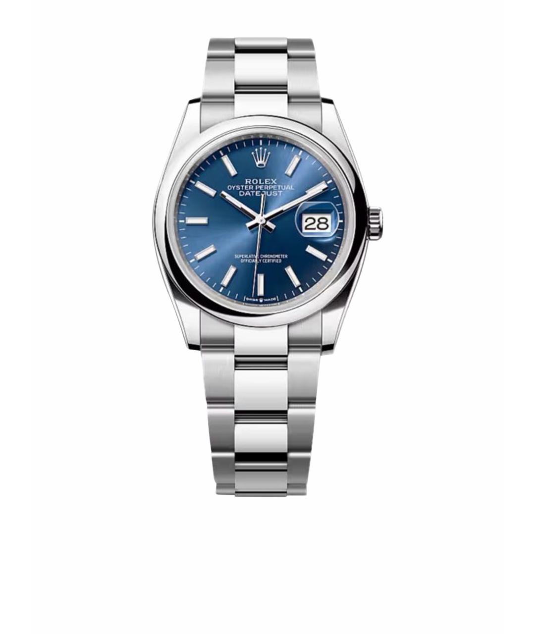 ROLEX Синие часы из белого золота, фото 1