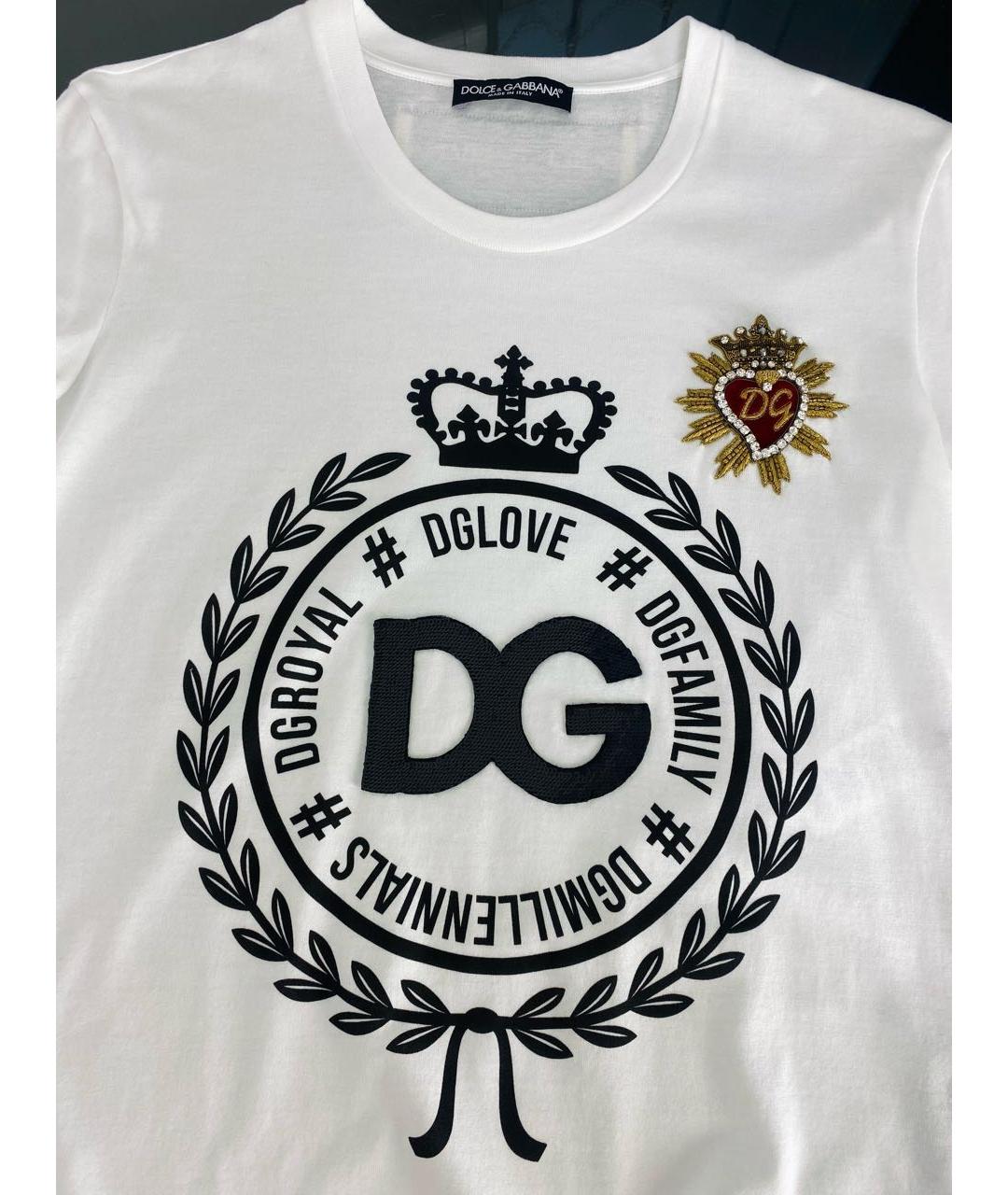 DOLCE&GABBANA Белая хлопковая футболка, фото 3